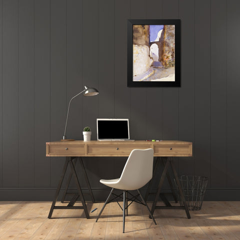 Street-Tangier Black Modern Wood Framed Art Print by Sargent, John Singer