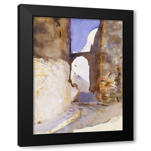 Street-Tangier Black Modern Wood Framed Art Print by Sargent, John Singer