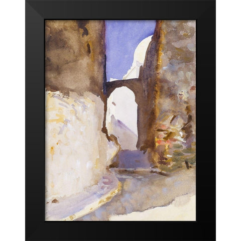 Street-Tangier Black Modern Wood Framed Art Print by Sargent, John Singer