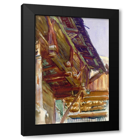 ChaletÂ  Black Modern Wood Framed Art Print with Double Matting by Sargent, John Singer