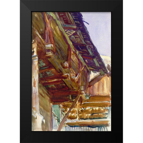 ChaletÂ  Black Modern Wood Framed Art Print by Sargent, John Singer