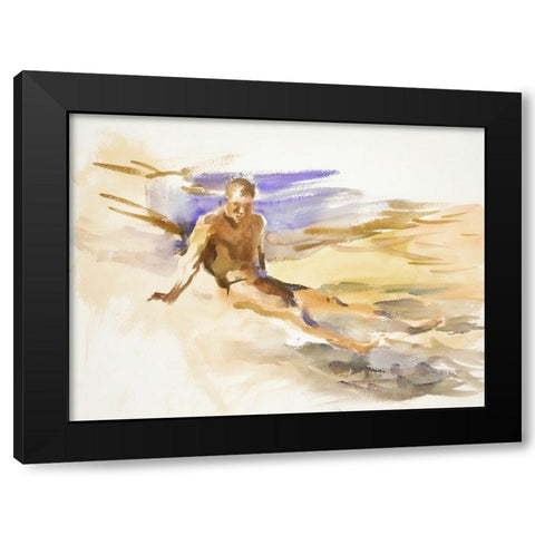 Bather-Florida Black Modern Wood Framed Art Print by Sargent, John Singer