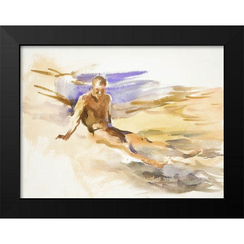 Bather-Florida Black Modern Wood Framed Art Print by Sargent, John Singer