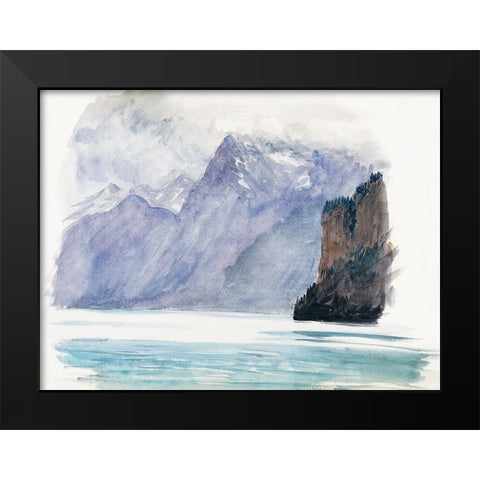 Mountain Lake from Switzerland Black Modern Wood Framed Art Print by Sargent, John Singer
