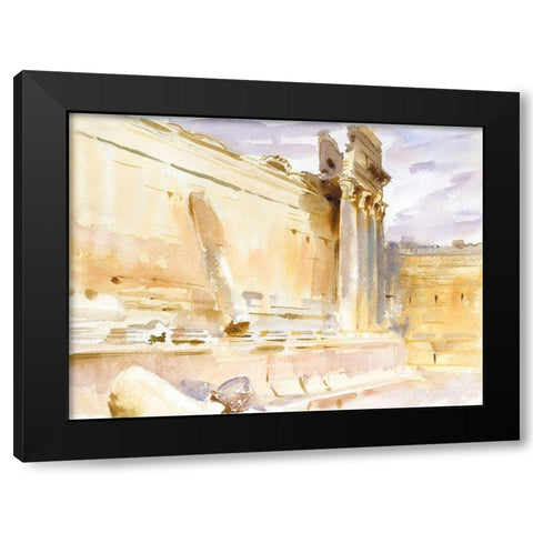 Temple of Bacchus-Baalbek Black Modern Wood Framed Art Print by Sargent, John Singer