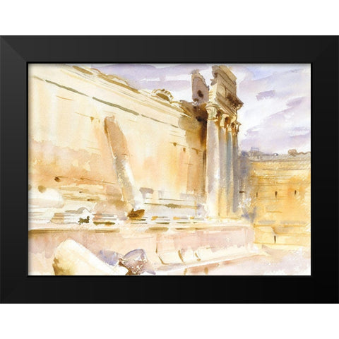 Temple of Bacchus-Baalbek Black Modern Wood Framed Art Print by Sargent, John Singer