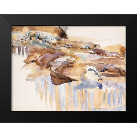 Alligators Black Modern Wood Framed Art Print by Sargent, John Singer