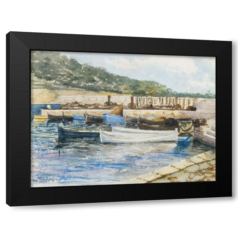 Boats Black Modern Wood Framed Art Print with Double Matting by Sargent, John Singer