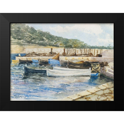 Boats Black Modern Wood Framed Art Print by Sargent, John Singer