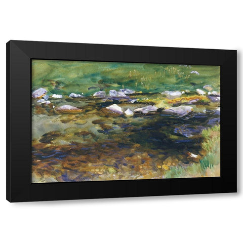 Brook and Meadow Black Modern Wood Framed Art Print with Double Matting by Sargent, John Singer