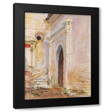 Arched Doorway Black Modern Wood Framed Art Print with Double Matting by Sargent, John Singer