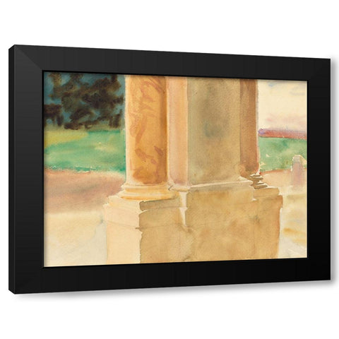 Frascati-Architectural Study Black Modern Wood Framed Art Print with Double Matting by Sargent, John Singer