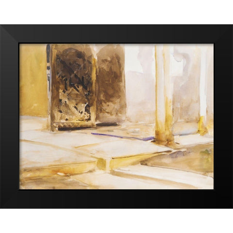 Patio de los Leones-Alhambra Black Modern Wood Framed Art Print by Sargent, John Singer