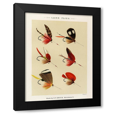 Lake Fishing Flies I from Favorite Flies and Their Histories Black Modern Wood Framed Art Print by Marbury, Mary Orvis