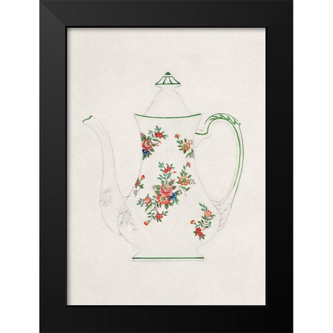 Design for a Noritake Teapot I Black Modern Wood Framed Art Print by Noritake Designs