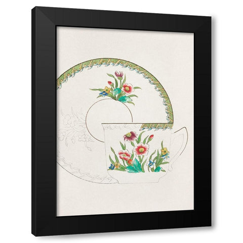 Design for a Noritake Cup or Saucer Black Modern Wood Framed Art Print with Double Matting by Noritake Designs