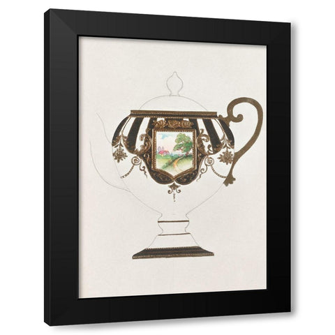Design for a Noritake Teapot III Black Modern Wood Framed Art Print by Noritake Designs