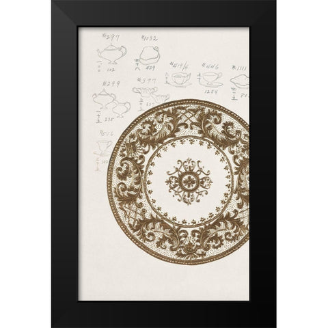 Design for a Noritake Plate XIII Black Modern Wood Framed Art Print by Noritake Designs