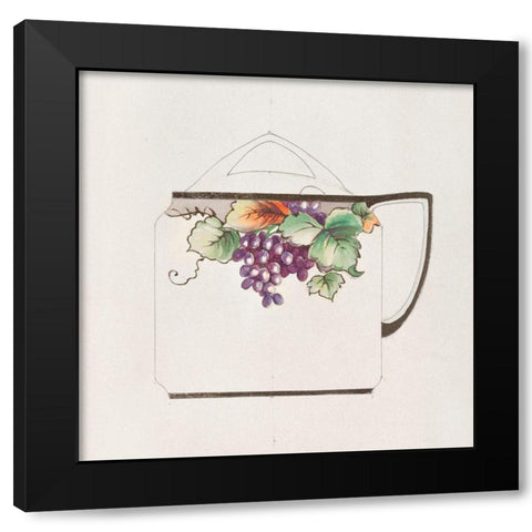 Design for a Noritake Teacup III Black Modern Wood Framed Art Print by Noritake Designs
