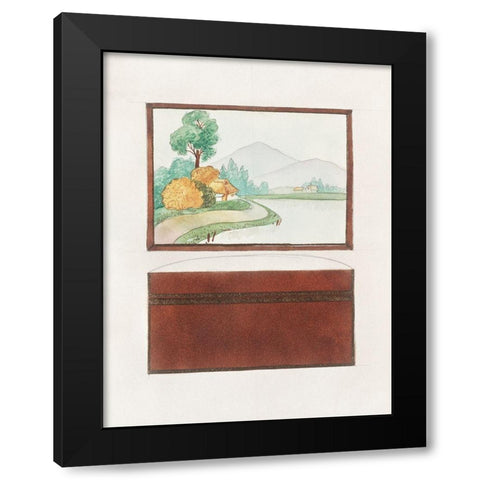 Fish Design for a Noritake Box II Black Modern Wood Framed Art Print by Noritake Designs