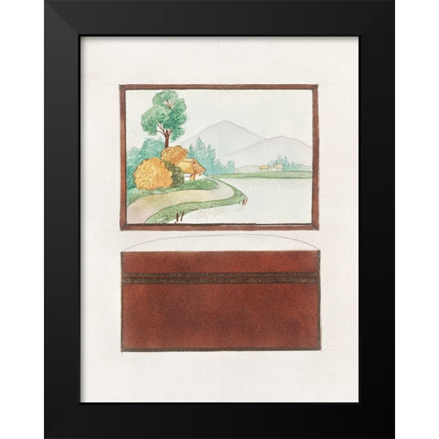 Fish Design for a Noritake Box II Black Modern Wood Framed Art Print by Noritake Designs