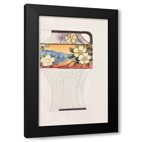 Design for a Noritake Vase IV Black Modern Wood Framed Art Print with Double Matting by Noritake Designs