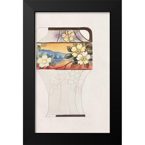 Design for a Noritake Vase IV Black Modern Wood Framed Art Print by Noritake Designs