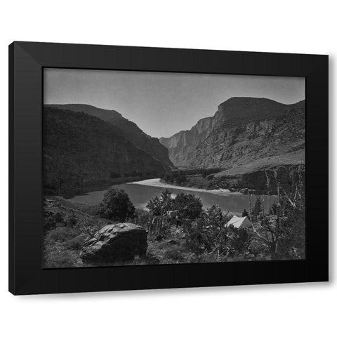 The gate of Lodore Black Modern Wood Framed Art Print with Double Matting by OSullivan, Timothy H