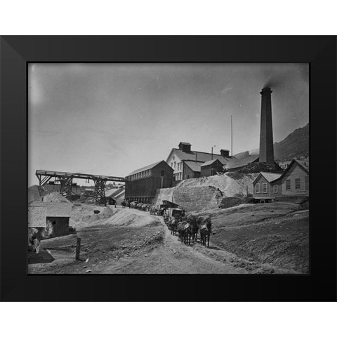 Savage Works-Virginia City-Nevada Black Modern Wood Framed Art Print by OSullivan, Timothy H