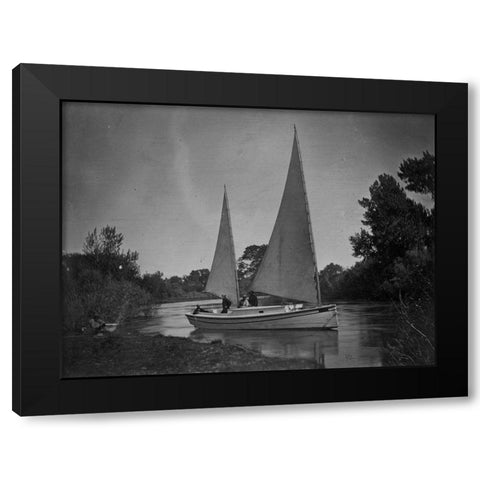 Expedition boat-Truckee River-California Black Modern Wood Framed Art Print with Double Matting by OSullivan, Timothy H