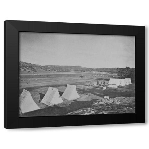 Survey camp near Fort Wingate-New Mexico 1875 Black Modern Wood Framed Art Print with Double Matting by OSullivan, Timothy H