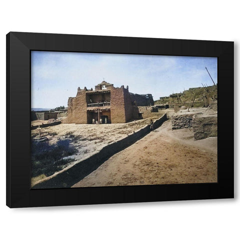 Old Mission Church-Zuni Pueblo-New Mexico Color Black Modern Wood Framed Art Print with Double Matting by OSullivan, Timothy H