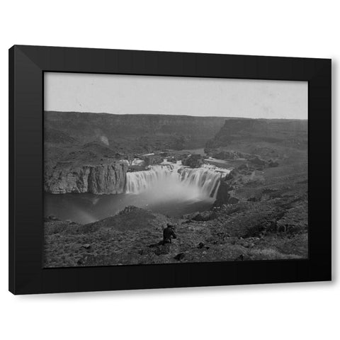 Shoshone Falls-Idaho Black Modern Wood Framed Art Print with Double Matting by OSullivan, Timothy H
