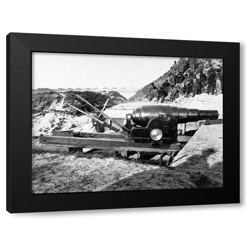 8 inch Armstrong Gun at Fort Fisher-North Carolina Black Modern Wood Framed Art Print with Double Matting by OSullivan, Timothy H