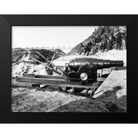 8 inch Armstrong Gun at Fort Fisher-North Carolina Black Modern Wood Framed Art Print by OSullivan, Timothy H