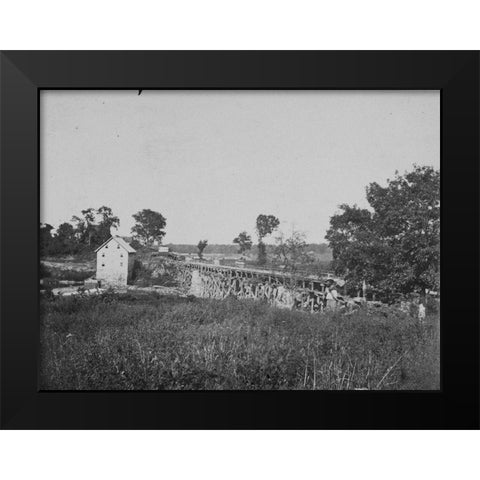 Bridge across the Rappahannock-north view Black Modern Wood Framed Art Print by OSullivan, Timothy H