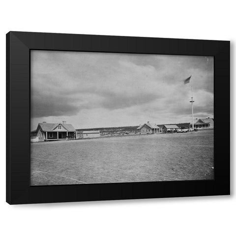Parade Ground at Fort Wingate-1873 Black Modern Wood Framed Art Print with Double Matting by OSullivan, Timothy H