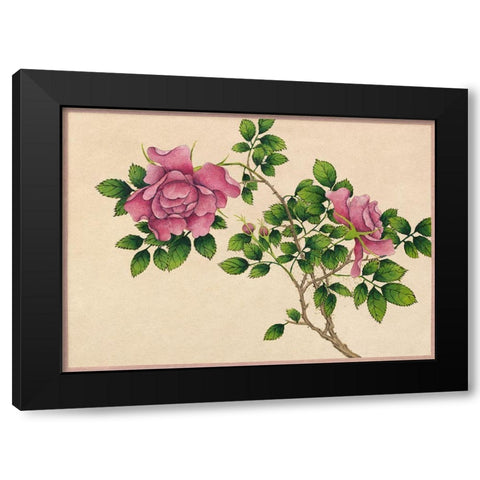 Rose Black Modern Wood Framed Art Print by Ruoai, Zhang