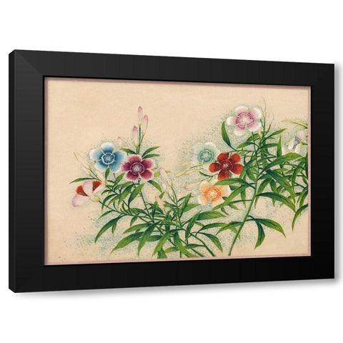 Pinks Black Modern Wood Framed Art Print by Ruoai, Zhang