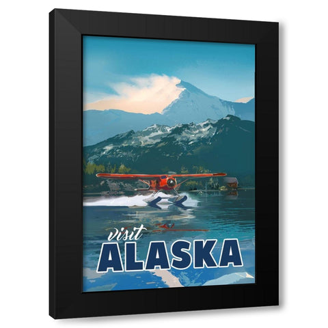 Alaska Black Modern Wood Framed Art Print with Double Matting by East Coast Licensing