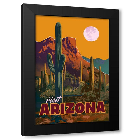 Arizona Black Modern Wood Framed Art Print with Double Matting by East Coast Licensing