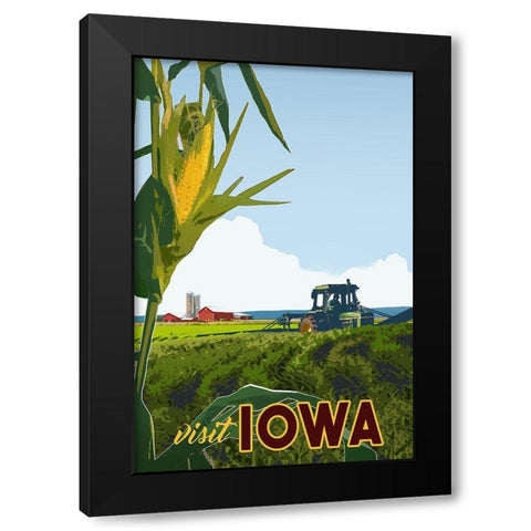 Iowa Black Modern Wood Framed Art Print with Double Matting by East Coast Licensing