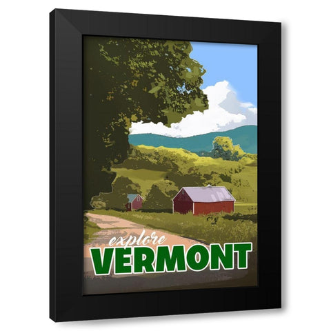 Vermont Black Modern Wood Framed Art Print with Double Matting by East Coast Licensing