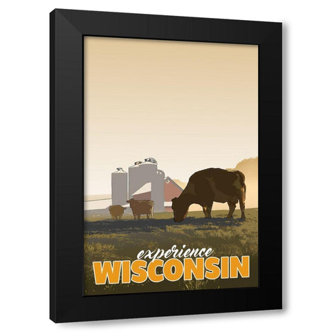 Wisconsin Black Modern Wood Framed Art Print with Double Matting by East Coast Licensing