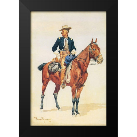 Lieutenant S. C. Roberston-Chief of the Crow Scouts Black Modern Wood Framed Art Print by Remington, Frederic