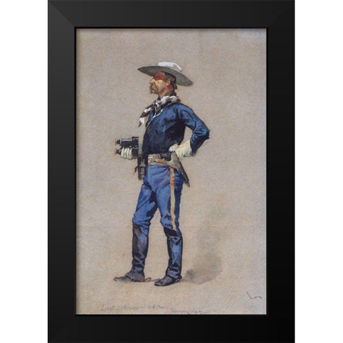 Lt Carter Johnson Black Modern Wood Framed Art Print by Remington, Frederic