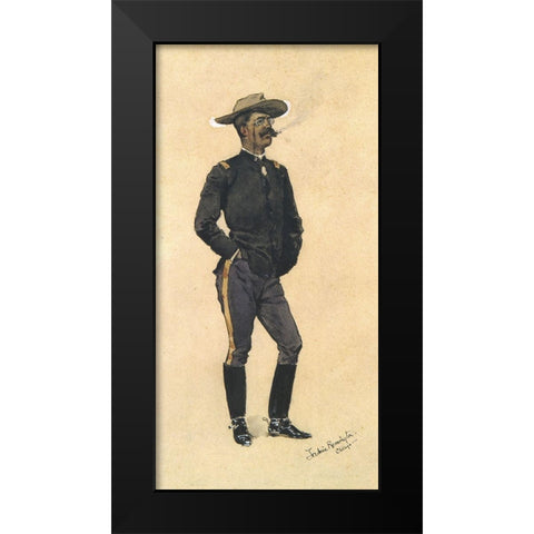 Lt Hardie Black Modern Wood Framed Art Print by Remington, Frederic