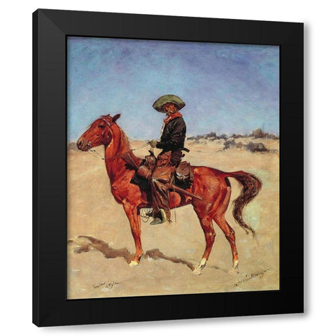 The Puncher  Black Modern Wood Framed Art Print with Double Matting by Remington, Frederic