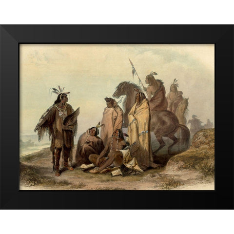 Crow indians Black Modern Wood Framed Art Print by Bodmer, Karl