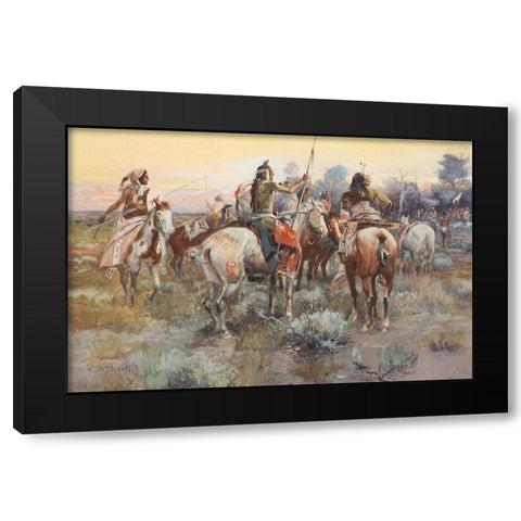 The Truce Black Modern Wood Framed Art Print with Double Matting by Russell, Charles Marion